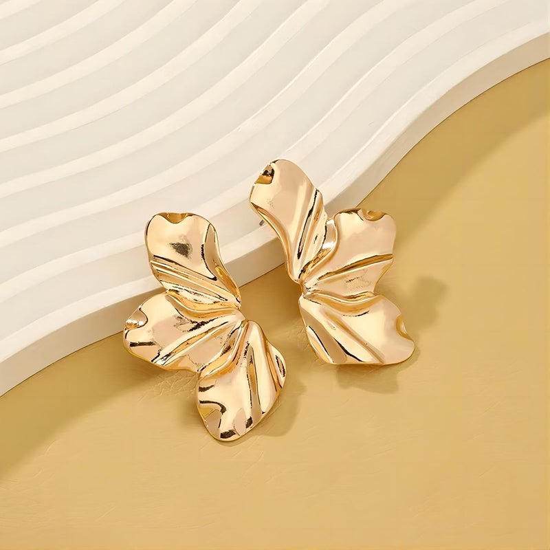 EXPHAIN Irregular Petal Earring For Women Stainless Steel Unique Statement Flower Dangle Earrings Trendy Jewelry Gift - Image 3